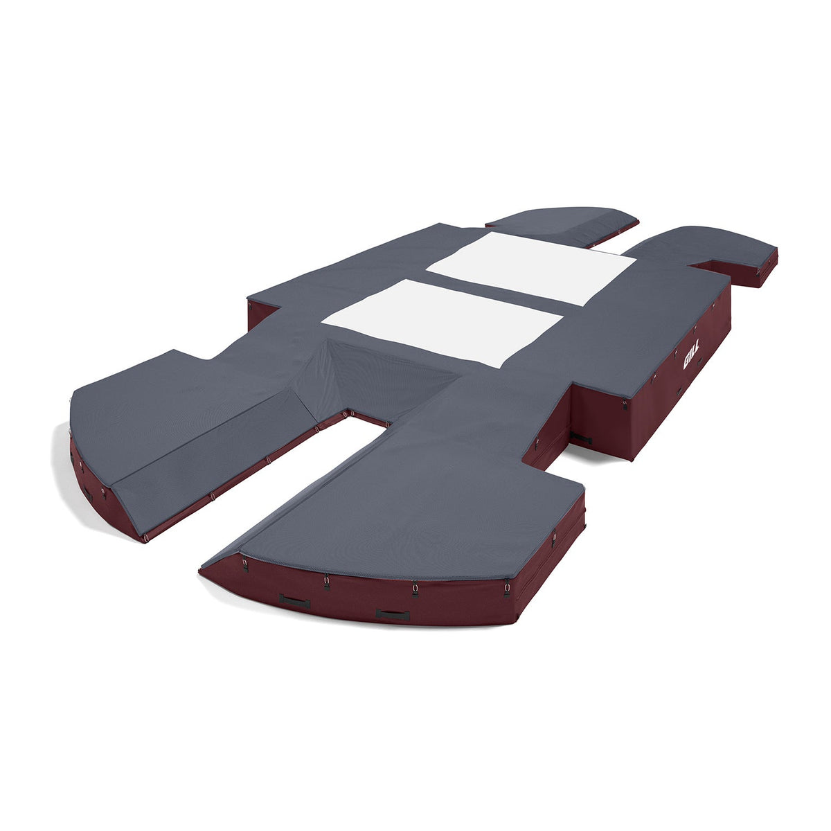 Gill Athletics AGX M4 Double Front Pole Vault Landing System (21'6" X 44'2" X 32") Navy Blue, Maroon