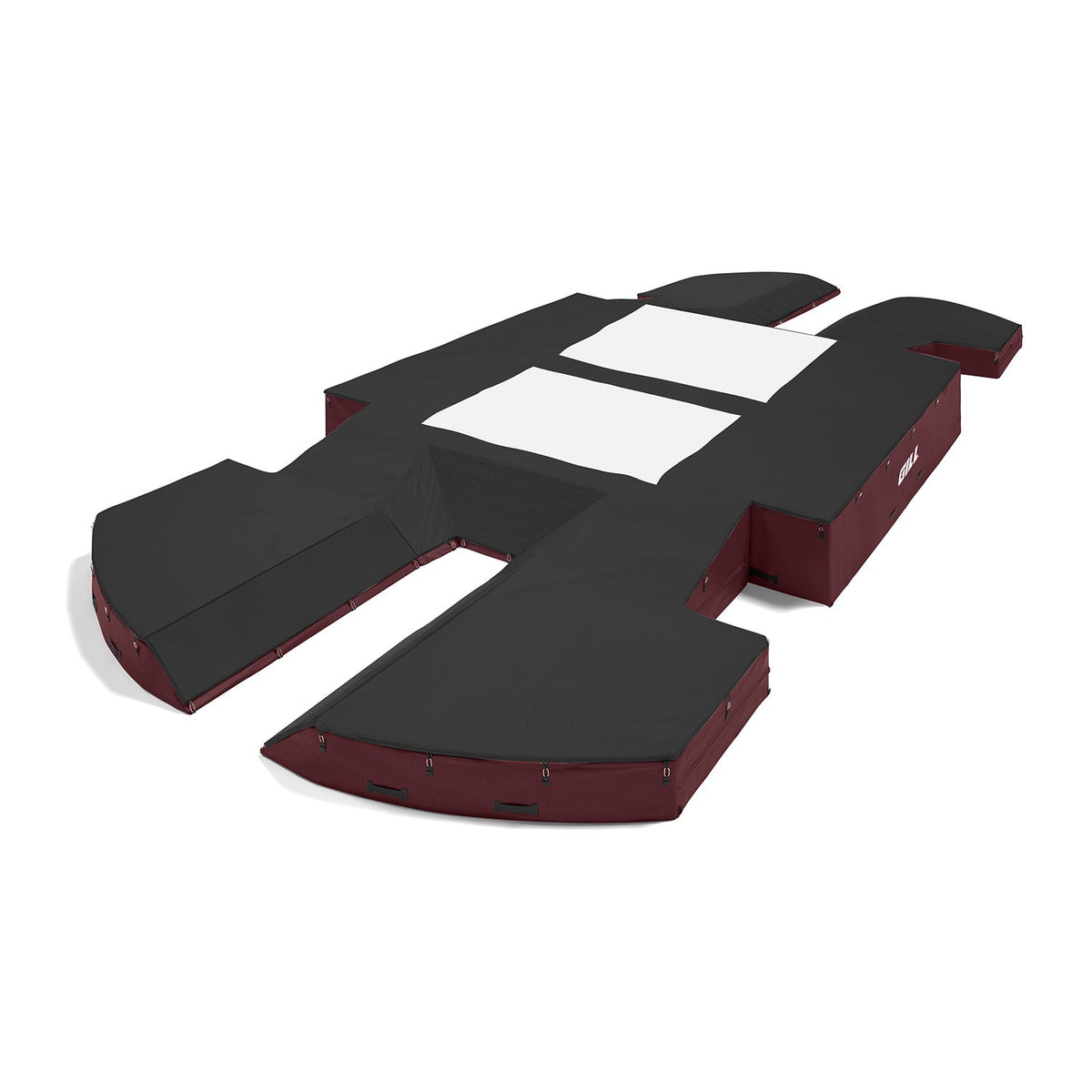 Gill Athletics AGX M4 Double Front Pole Vault Landing System (21'6" X 44'2" X 32") Black, Maroon
