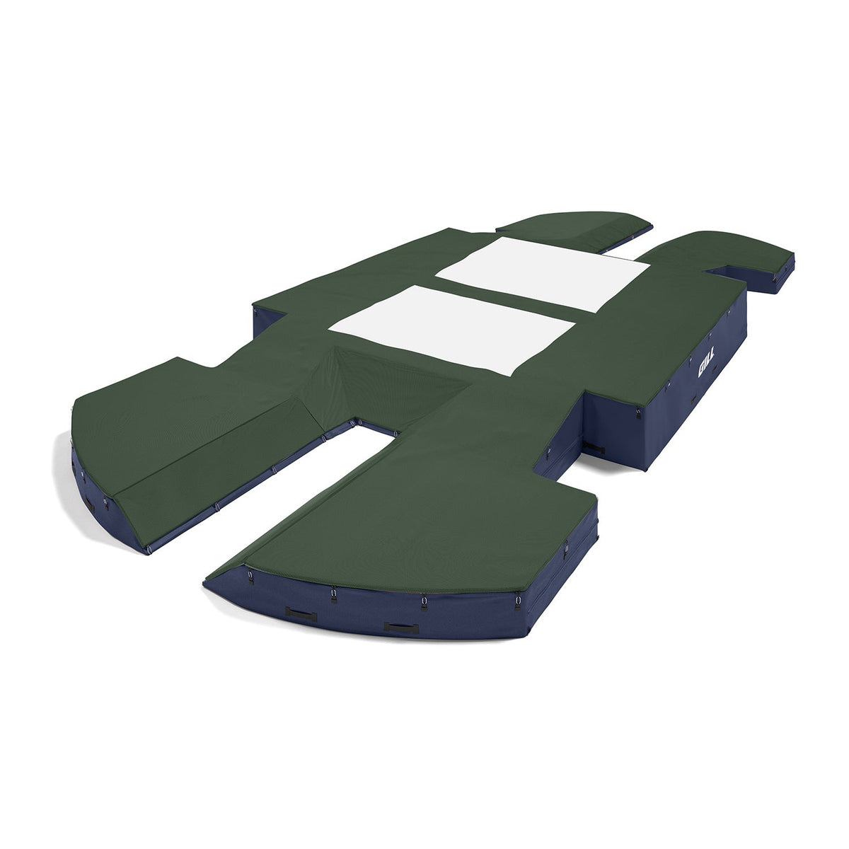 Gill Athletics AGX M4 Double Front Pole Vault Landing System (21'6" X 44'2" X 32") Dark Green, Navy Blue