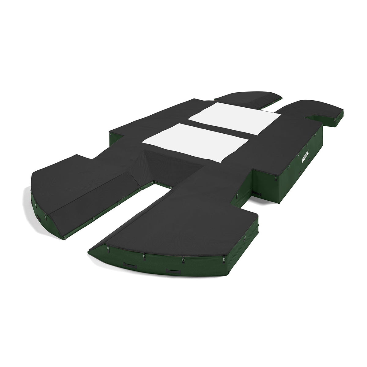 Gill Athletics AGX M4 Double Front Pole Vault Landing System (21'6" X 44'2" X 32") Black, Dark Green