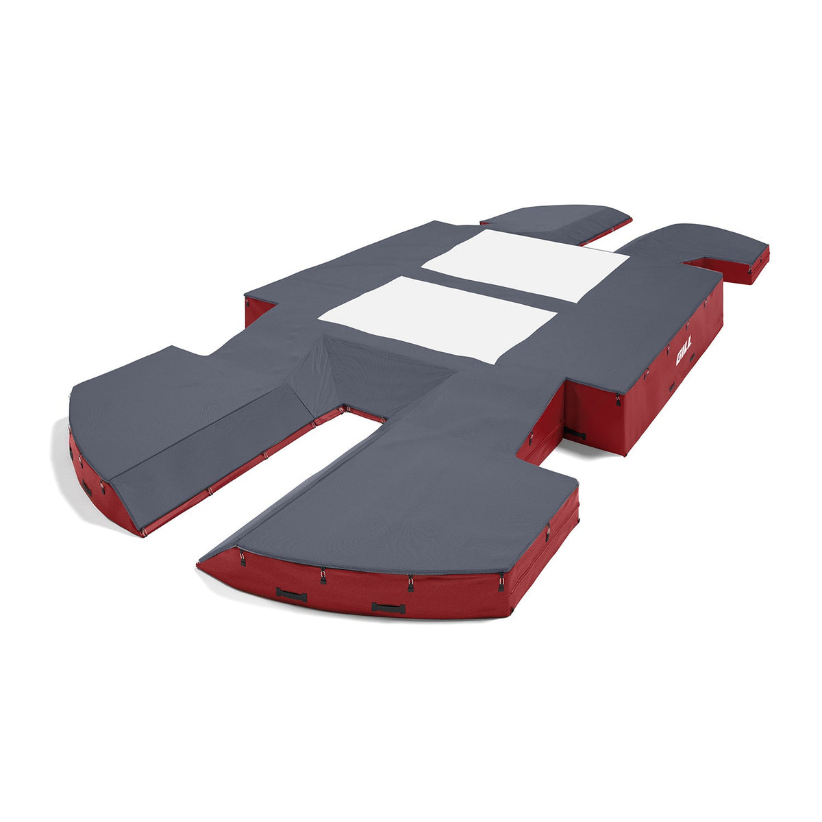 Gill Athletics AGX M4 Double Front Pole Vault Landing System (21'6" X 44'2" X 32") Navy Blue, Red