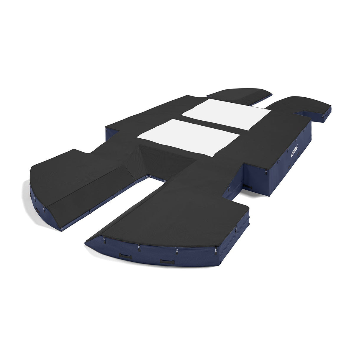 Gill Athletics AGX M4 Double Front Pole Vault Landing System (21'6" X 44'2" X 32") Black, Navy Blue
