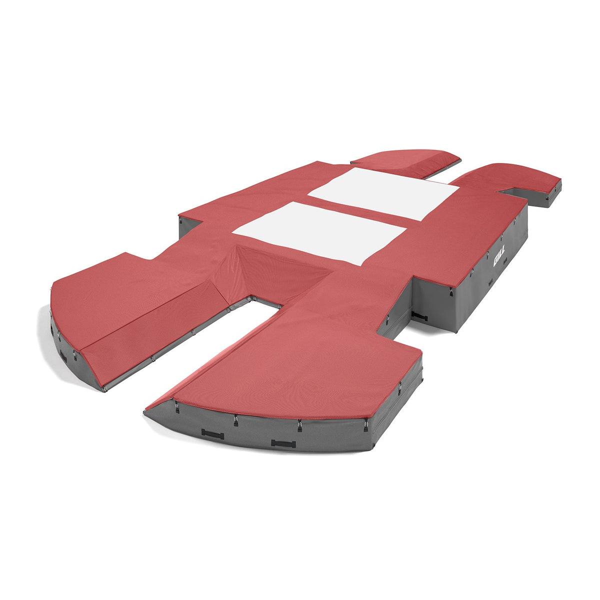 Gill Athletics AGX M4 Double Front Pole Vault Landing System (21'6" X 44'2" X 32") Red, Gray