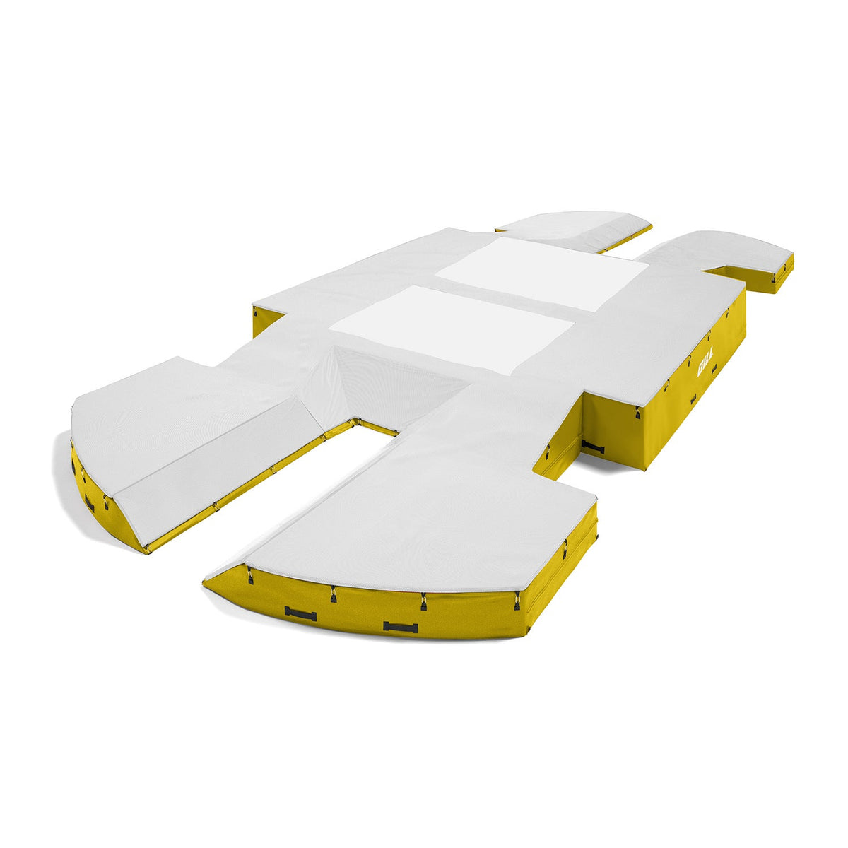 Gill Athletics AGX M4 Double Front Pole Vault Landing System (21'6" X 44'2" X 32") White, Yellow Gold