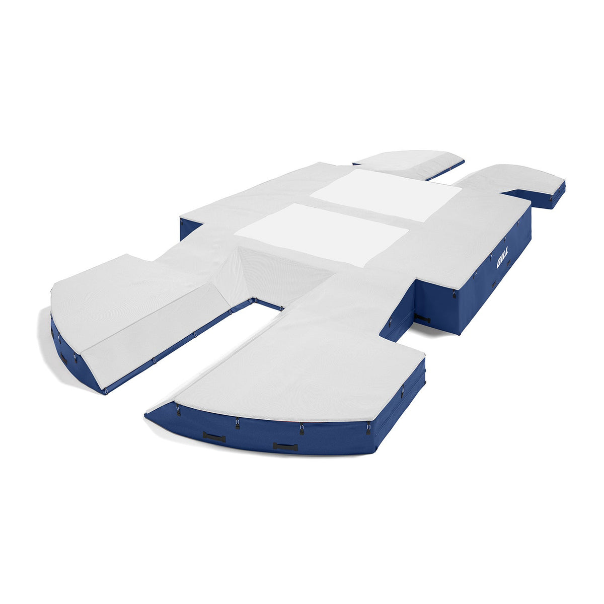Gill Athletics AGX M4 Double Front Pole Vault Landing System (21'6" X 44'2" X 32") White, Royal Blue