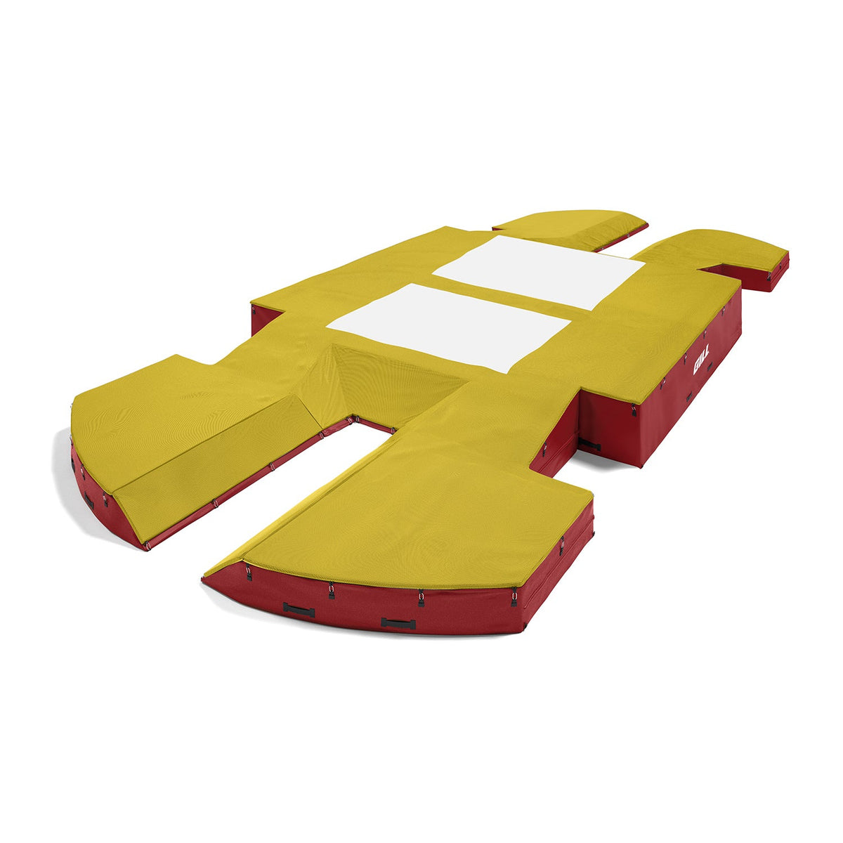 Gill Athletics AGX M4 Double Front Pole Vault Landing System (21'6" X 44'2" X 32") Yellow Gold, Red