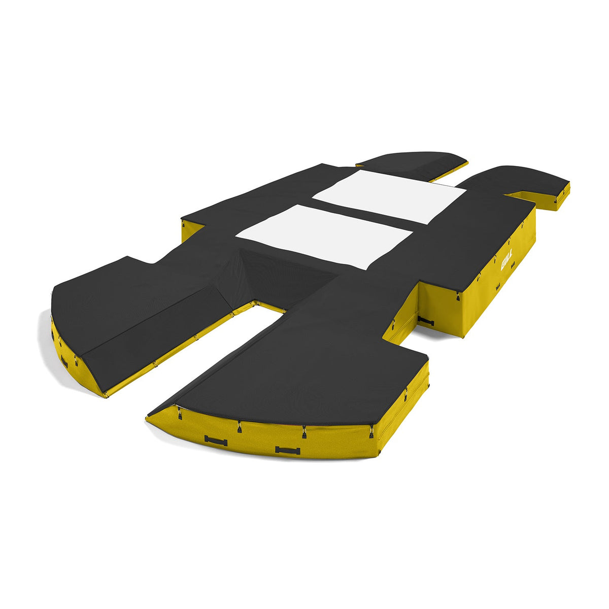Gill Athletics AGX M4 Double Front Pole Vault Landing System (21'6" X 44'2" X 32") Black, Yellow Gold