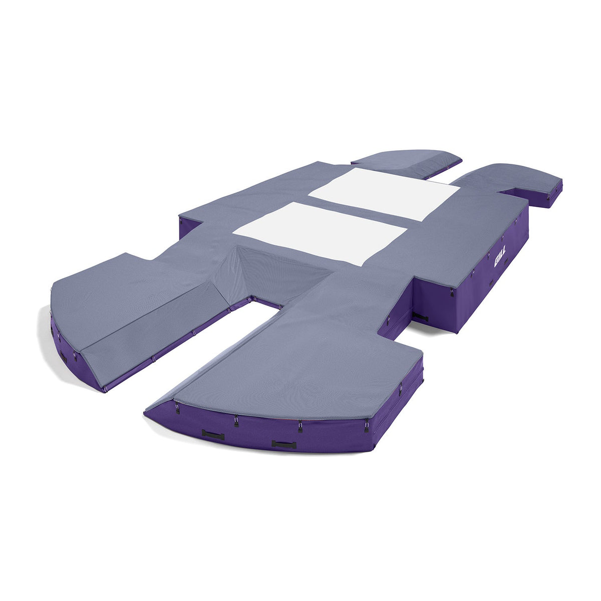 Gill Athletics AGX M4 Double Front Pole Vault Landing System (21'6" X 44'2" X 32") Royal Blue, Purple