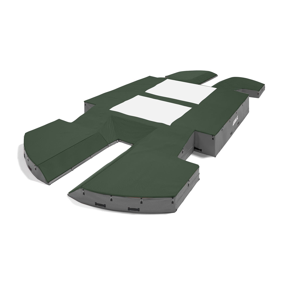 Gill Athletics AGX M4 Double Front Pole Vault Landing System (21'6" X 44'2" X 32") Dark Green, Gray