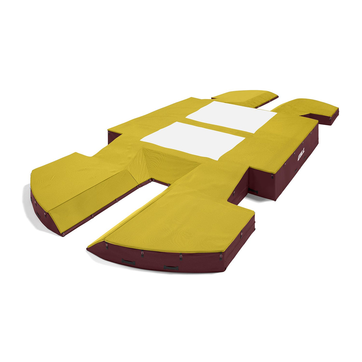 Gill Athletics AGX M4 Double Front Pole Vault Landing System (21'6" X 44'2" X 32") Yellow Gold, Maroon