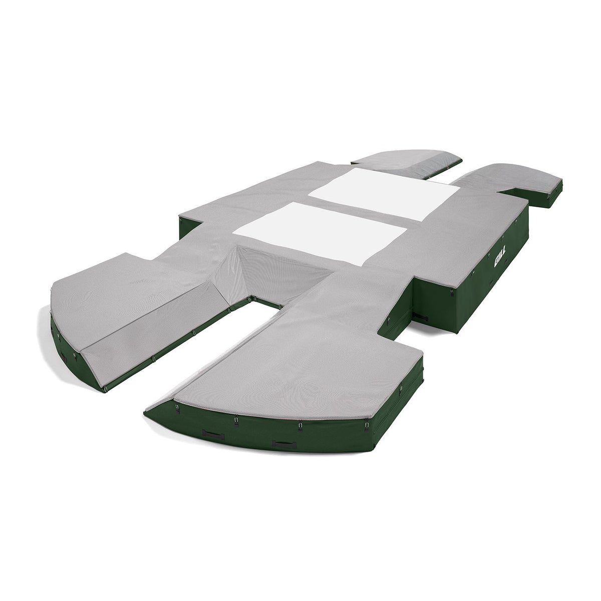 Gill Athletics AGX M4 Double Front Pole Vault Landing System (21'6" X 44'2" X 32") Gray, Dark Green