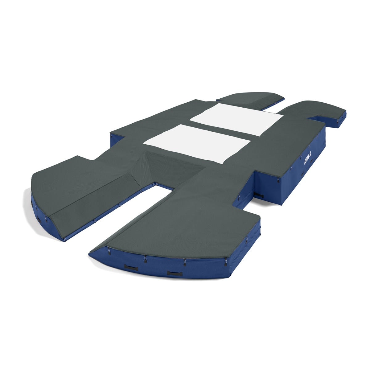 Gill Athletics AGX M4 Double Front Pole Vault Landing System (21'6" X 44'2" X 32") Dark Green, Royal Blue
