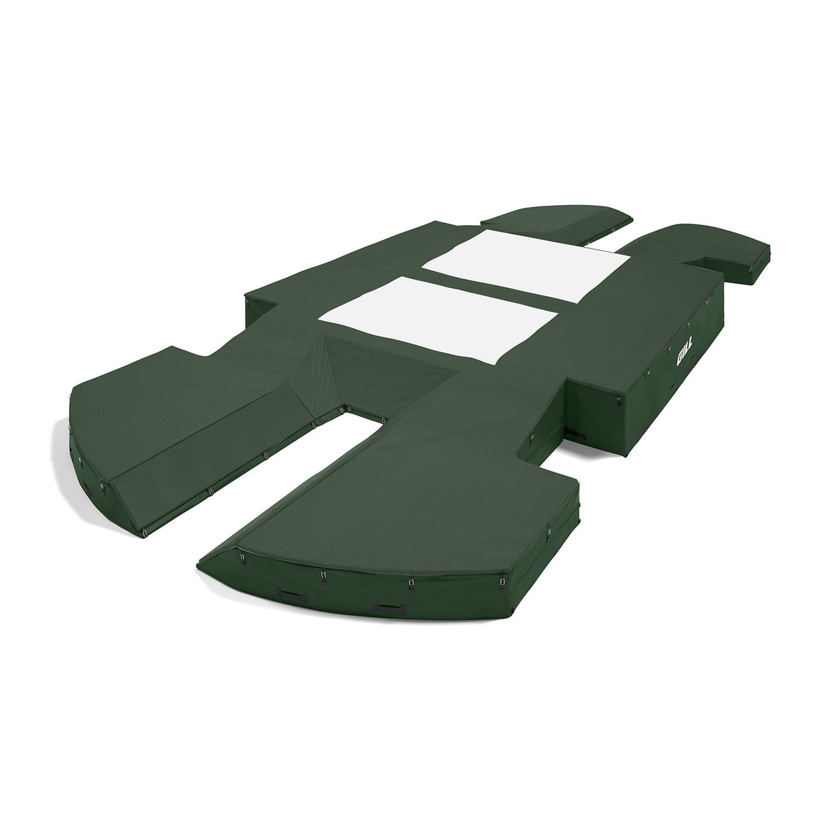 Gill Athletics AGX M4 Double Front Pole Vault Landing System (21'6" X 44'2" X 32") Dark Green, Dark Green