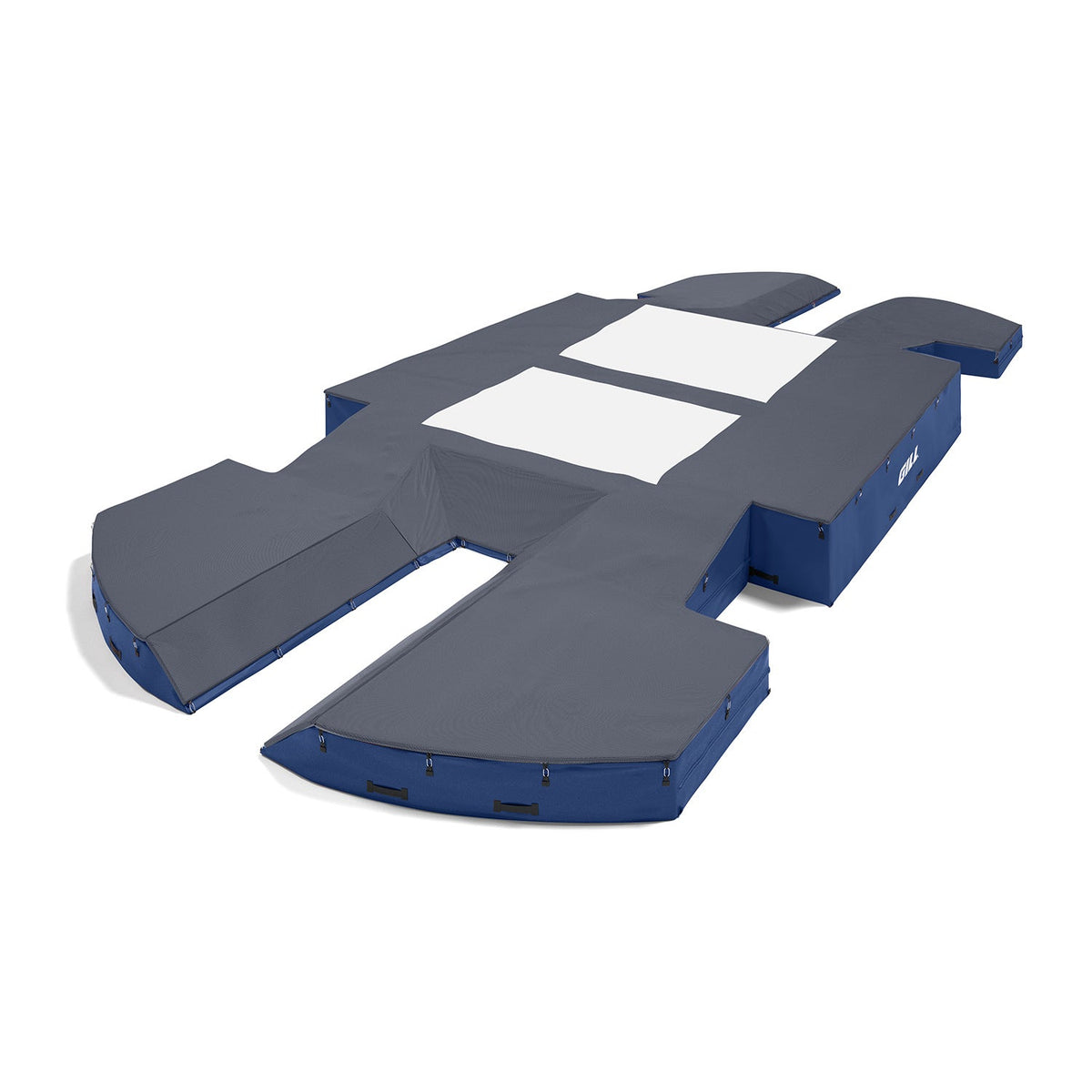 Gill Athletics AGX M4 Double Front Pole Vault Landing System (21'6" X 44'2" X 32") Navy Blue, Royal Blue