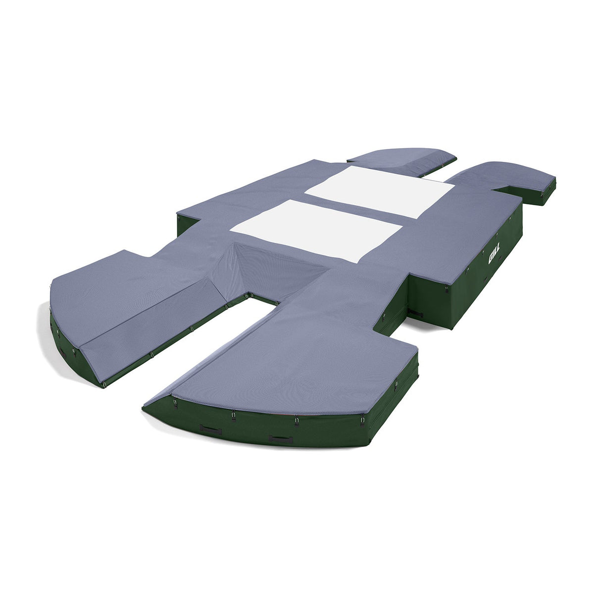 Gill Athletics AGX M4 Double Front Pole Vault Landing System (21'6" X 44'2" X 32") Royal Blue, Dark Green