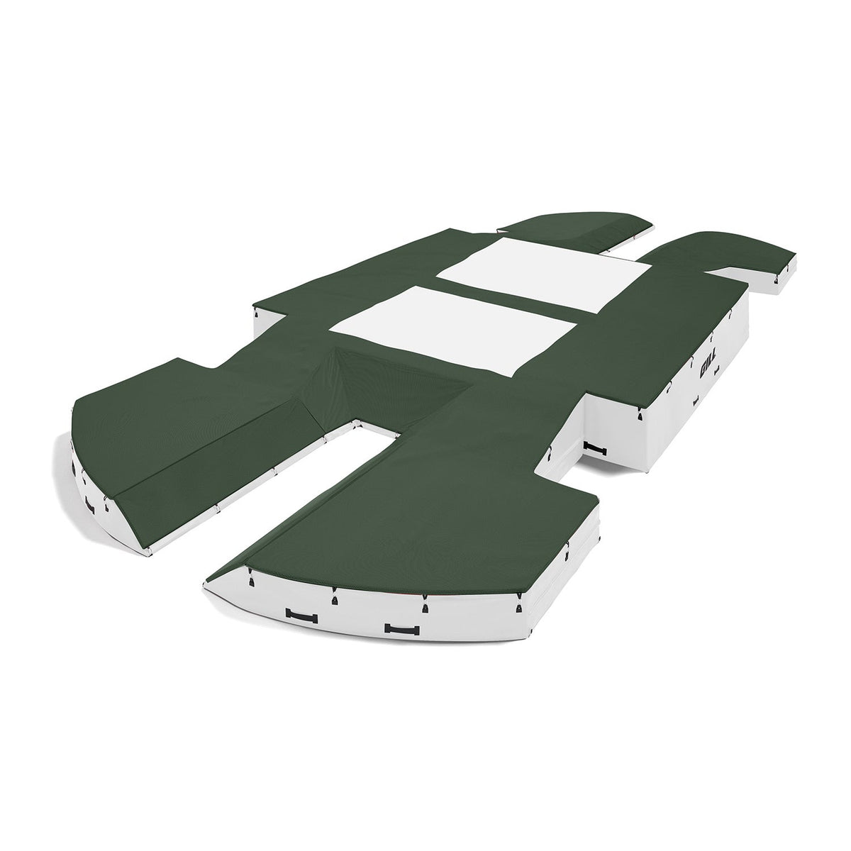 Gill Athletics AGX M4 Double Front Pole Vault Landing System (21'6" X 44'2" X 32") Dark Green, White
