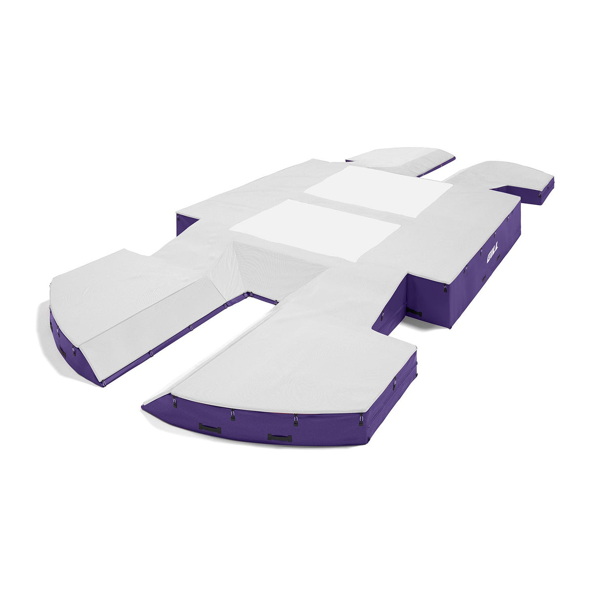 Gill Athletics AGX M4 Double Front Pole Vault Landing System (21'6" X 44'2" X 32") White, Purple