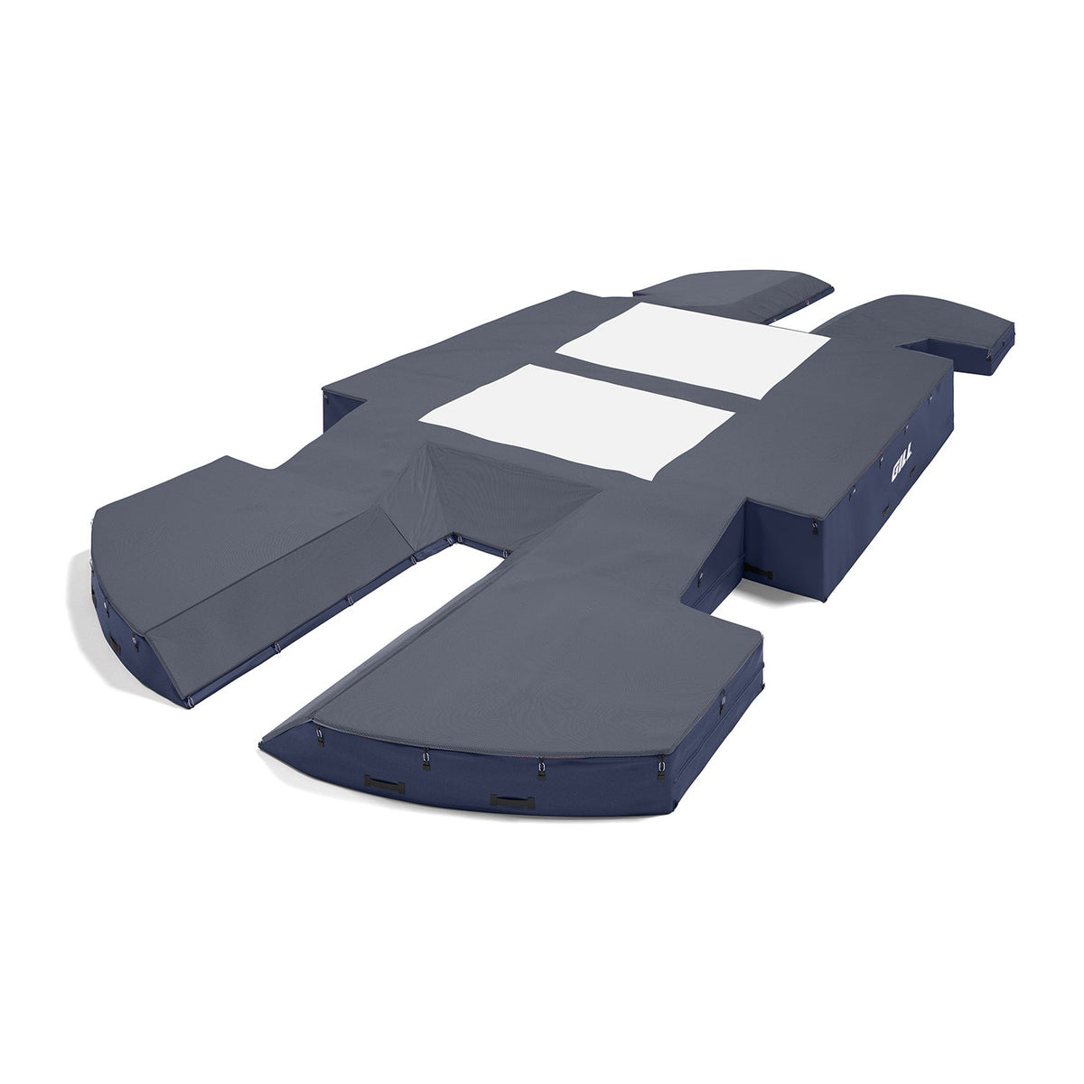 Gill Athletics AGX M4 Double Front Pole Vault Landing System (21'6" X 44'2" X 32") Navy Blue, Navy Blue