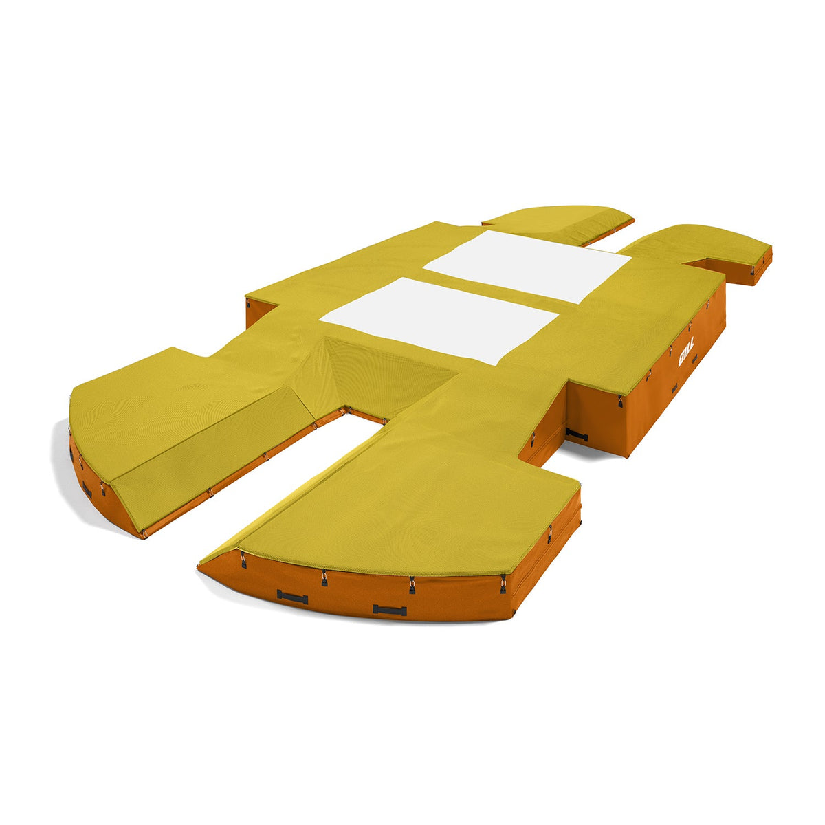 Gill Athletics AGX M4 Double Front Pole Vault Landing System (21'6" X 44'2" X 32") Yellow Gold, Orange