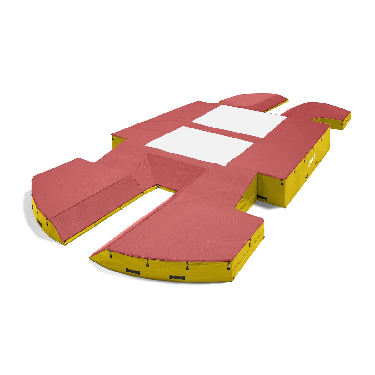 Gill Athletics AGX M4 Double Front Pole Vault Landing System (21'6" X 44'2" X 32") Red, Yellow Gold
