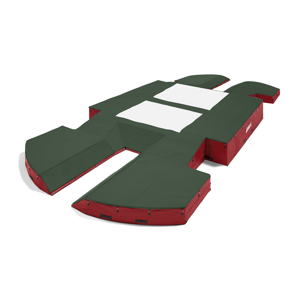 Gill Athletics AGX M4 Double Front Pole Vault Landing System (21'6" X 44'2" X 32") Dark Green, Red