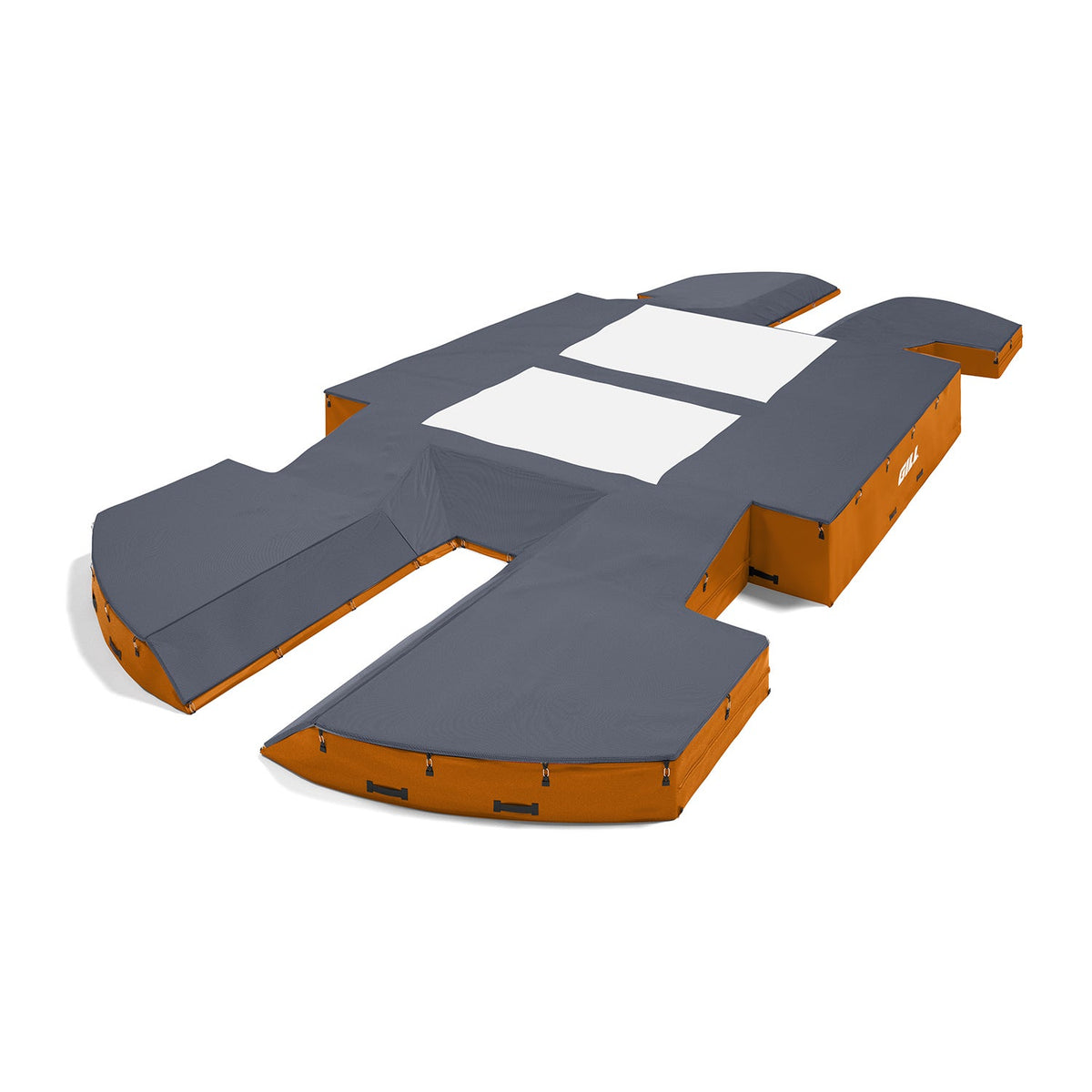 Gill Athletics AGX M4 Double Front Pole Vault Landing System (21'6" X 44'2" X 32") Navy Blue, Orange