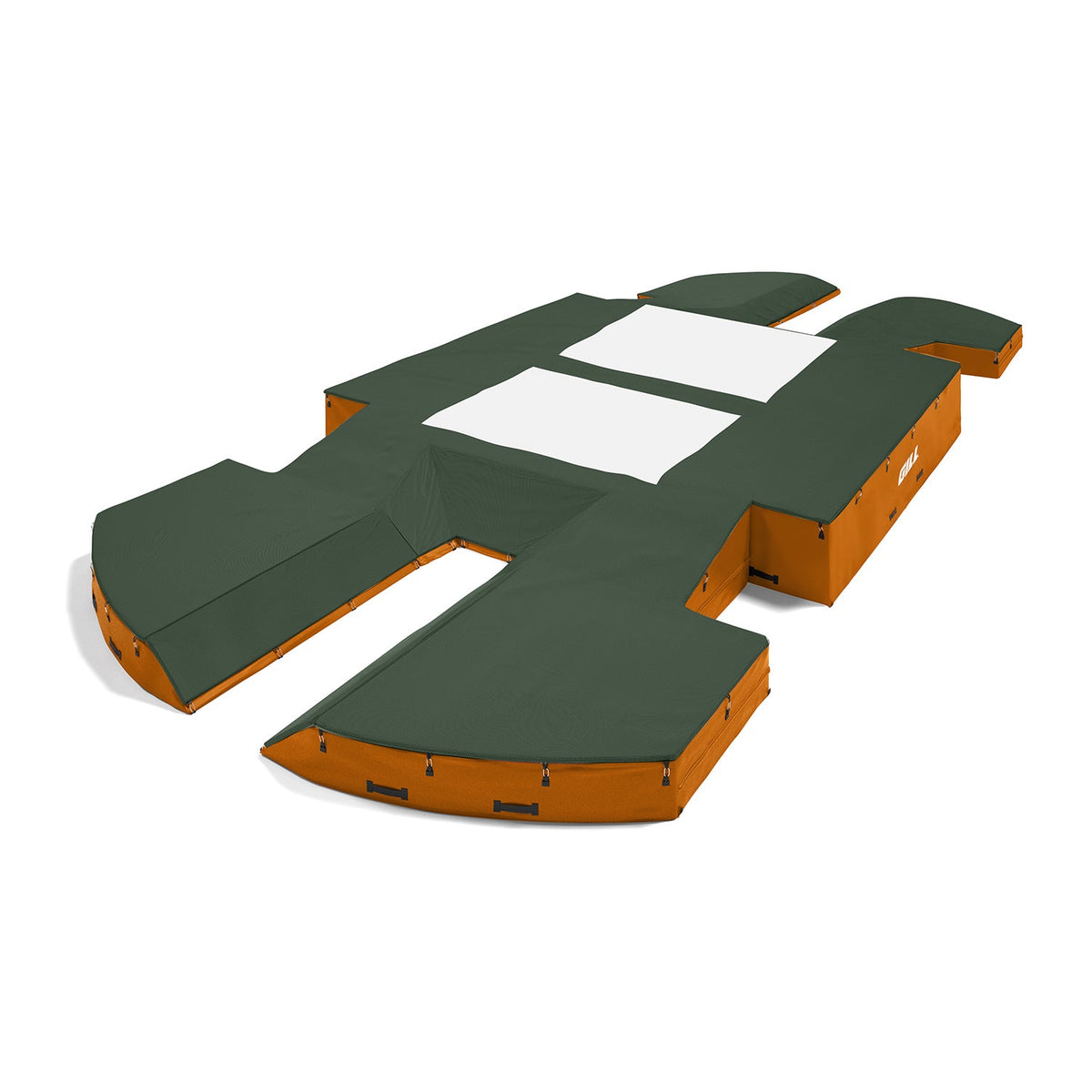 Gill Athletics AGX M4 Double Front Pole Vault Landing System (21'6" X 44'2" X 32") Dark Green, Orange