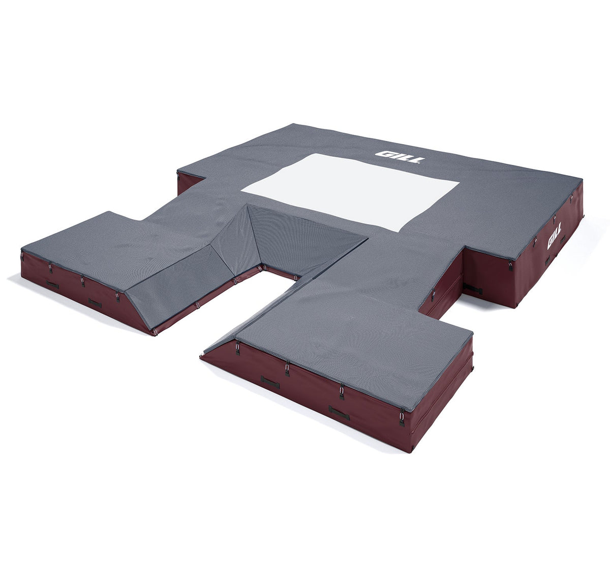 Gill Athletics S4 Pole Vault Value Pack (21'6" X 24' X 28") Navy Blue, Maroon