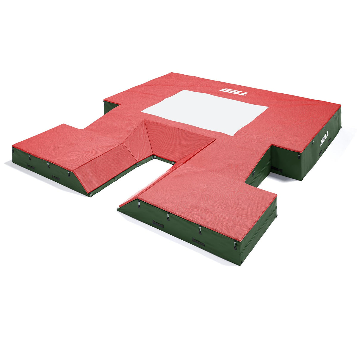 Gill Athletics S4 Pole Vault Value Pack (21'6" X 24' X 28") Red, Dark Green