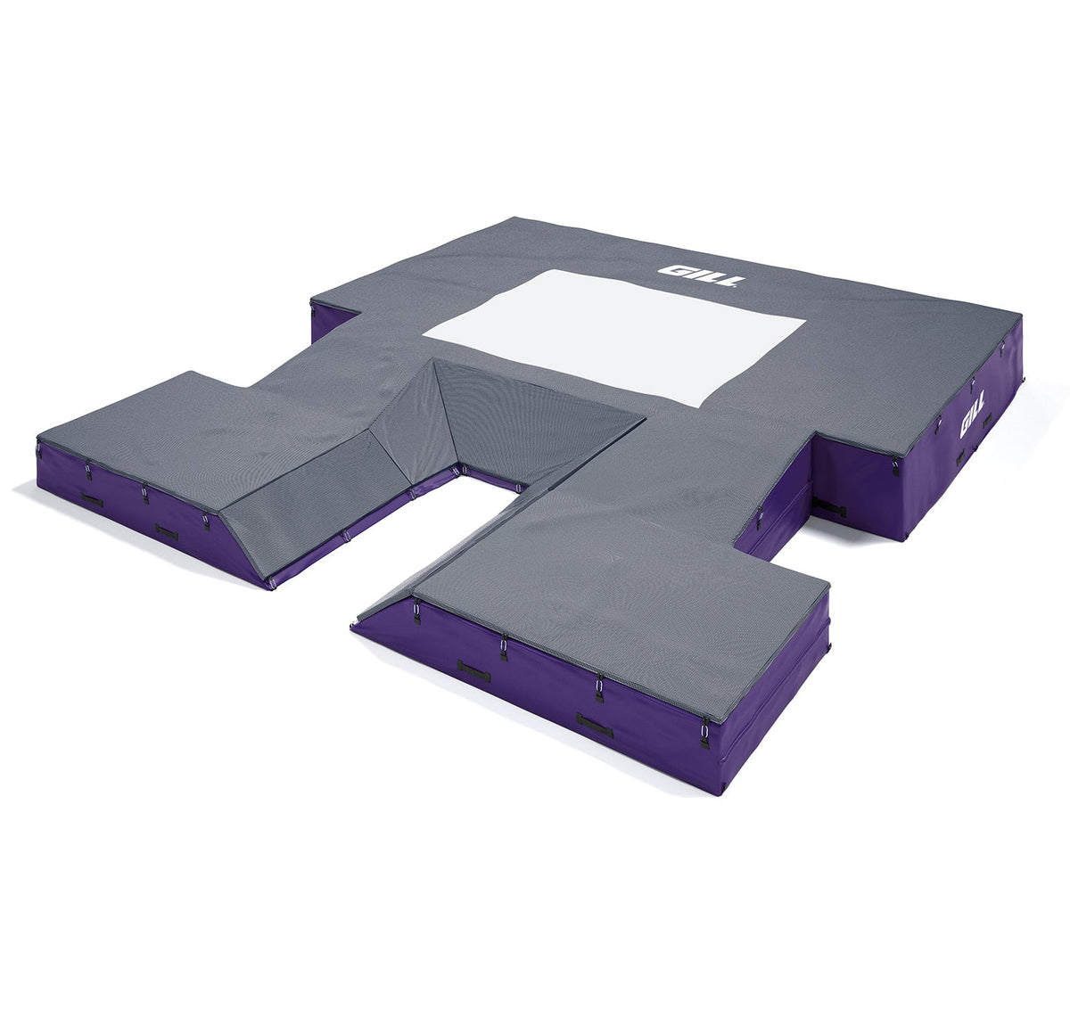 Gill Athletics S4 Pole Vault Value Pack (21'6" X 24' X 28") Navy Blue, Purple