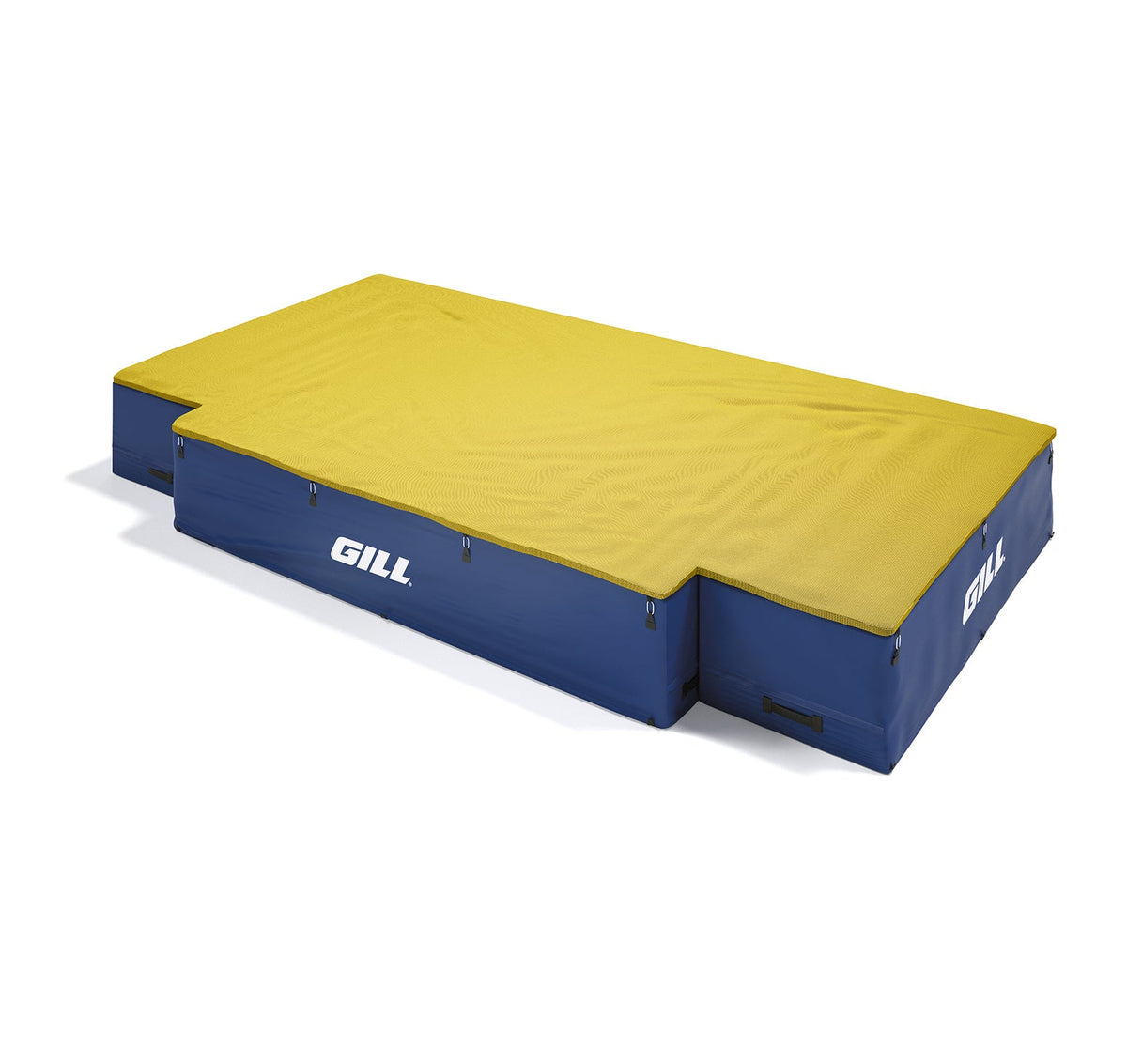 Gill Athletics G1 High Jump Landing System (18' X 10' X 26") Yellow Gold, Royal Blue