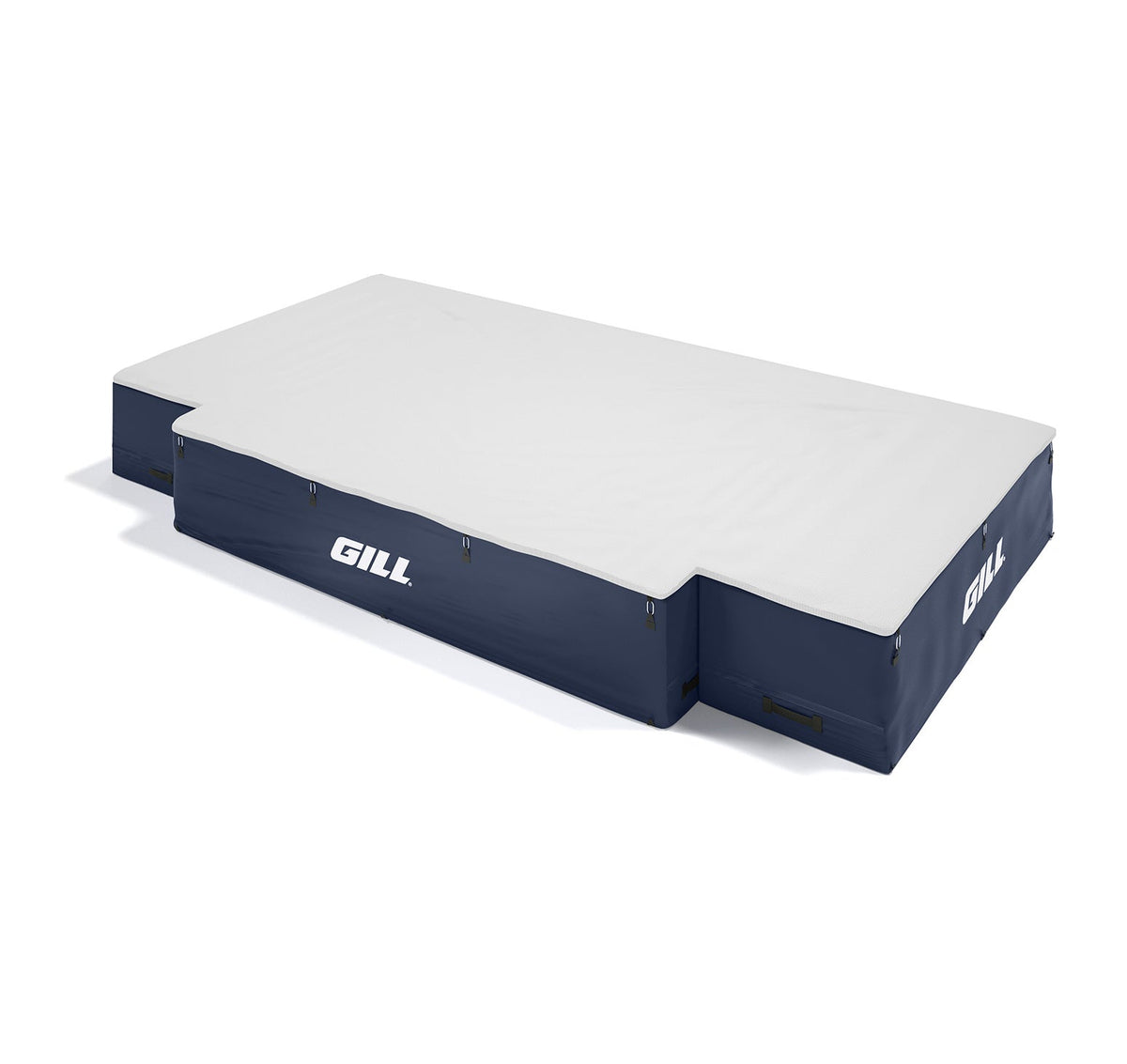 Gill Athletics G1 High Jump Landing System (18' X 10' X 26") White, Navy Blue