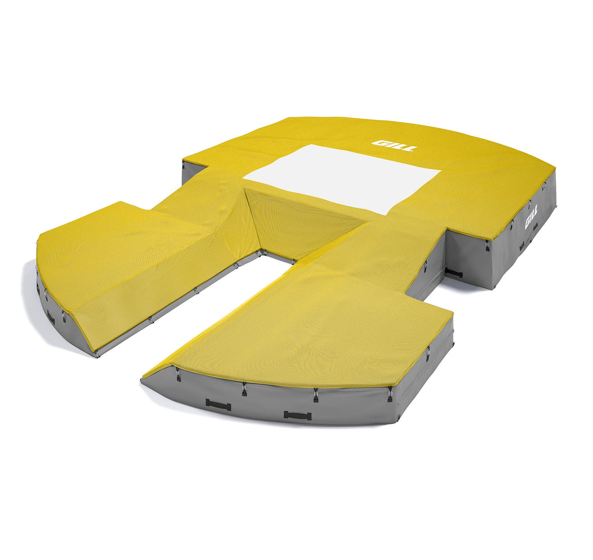 Gill Athletics AGX M4 Pole Vault Landing System (21'6" X 31'2" X 32") Yellow Gold, Gray