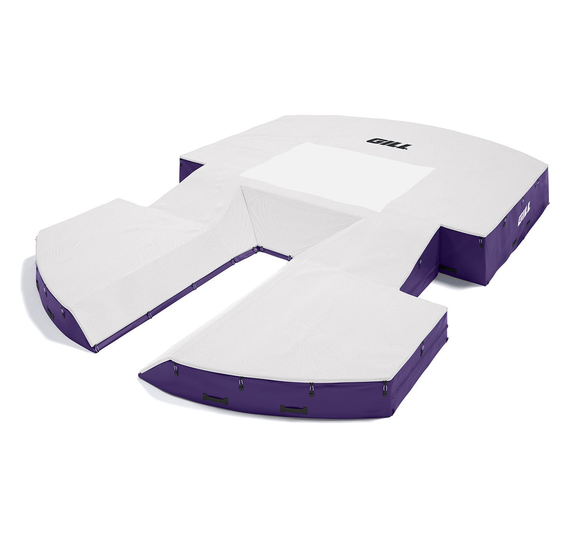 Gill Athletics AGX M4 Pole Vault Landing System (21'6" X 31'2" X 32") White, Purple