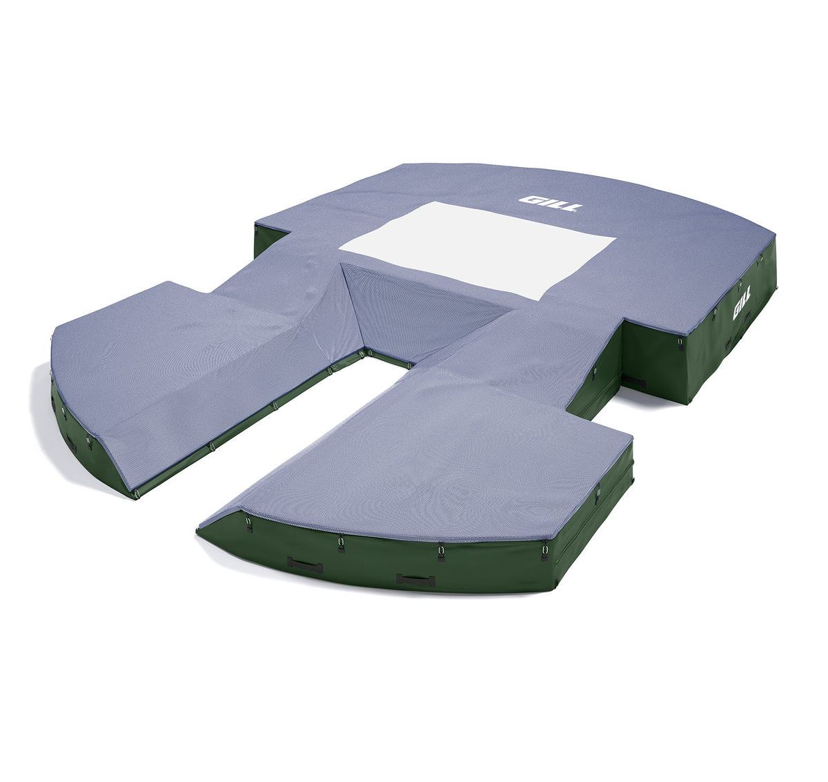 Gill Athletics AGX M4 Pole Vault Landing System (21'6" X 31'2" X 32") Royal Blue, Dark Green