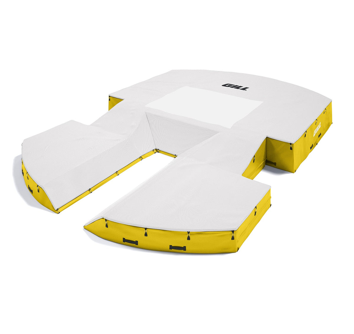 Gill Athletics AGX M4 Pole Vault Landing System (21'6" X 31'2" X 32") White, Yellow Gold