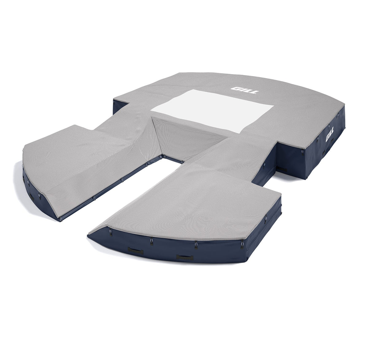 Gill Athletics AGX M4 Pole Vault Landing System (21'6" X 31'2" X 32") Gray, Navy Blue