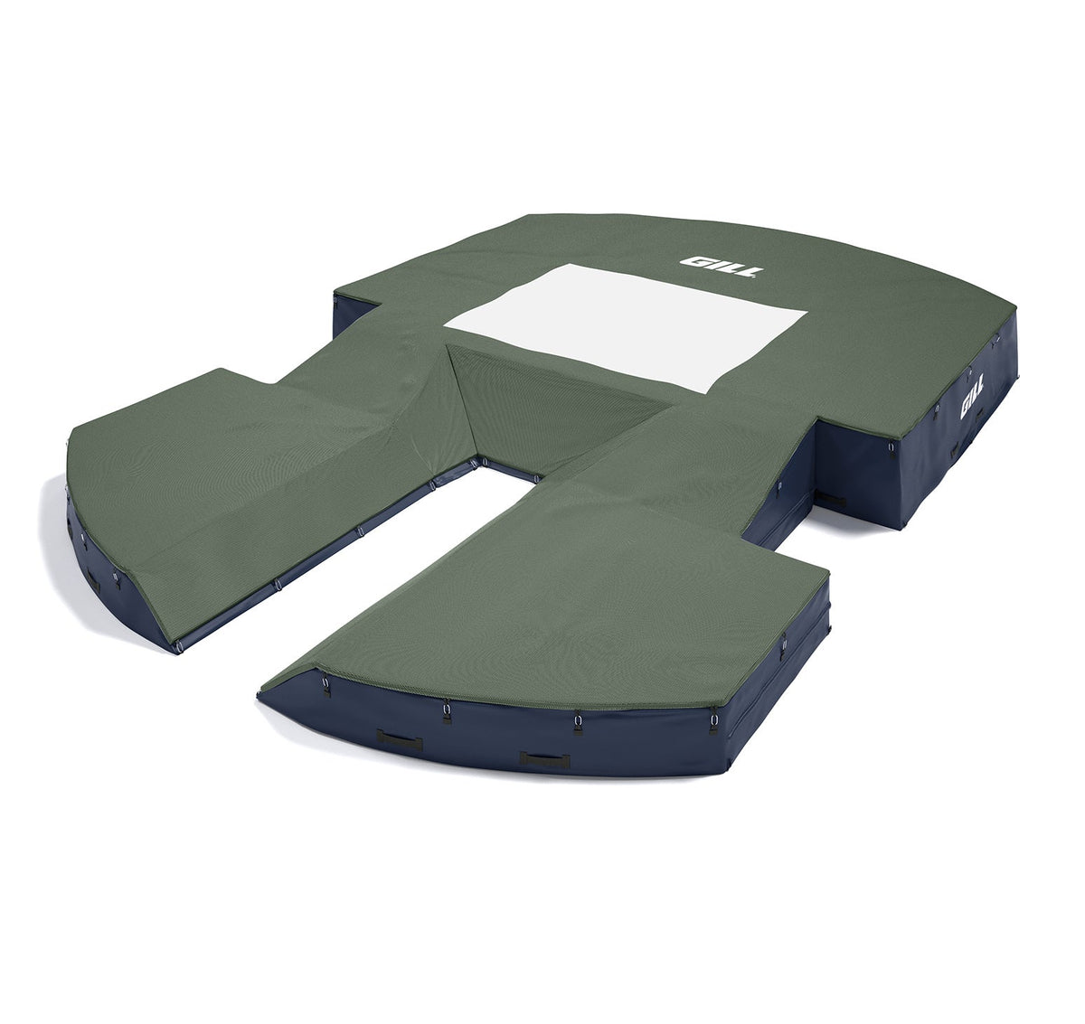 Gill Athletics AGX M4 Pole Vault Landing System (21'6" X 31'2" X 32") Dark Green, Navy Blue