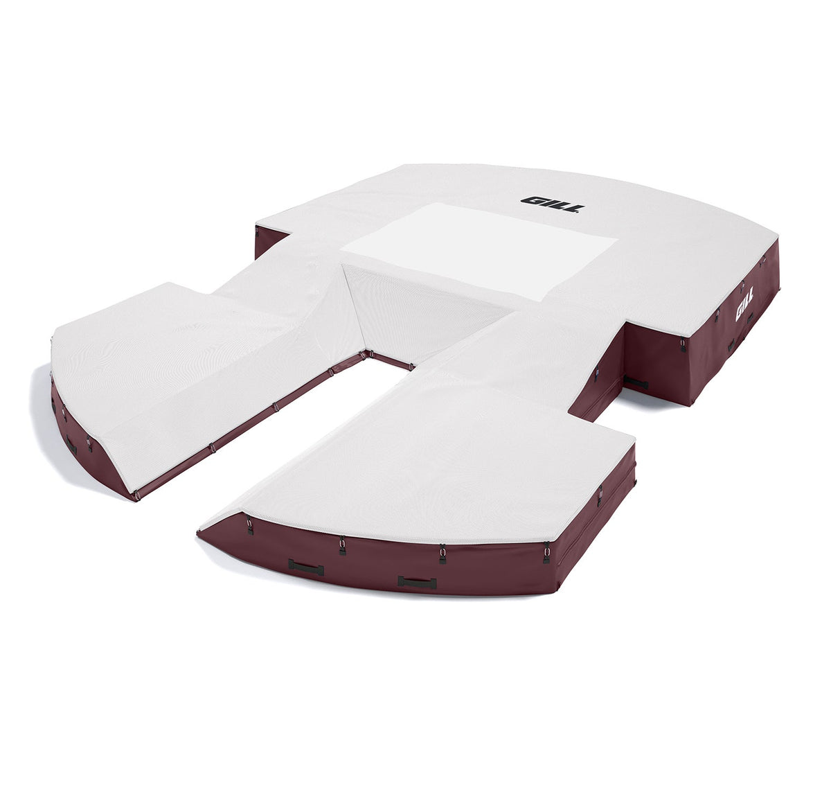 Gill Athletics AGX M4 Pole Vault Landing System (21'6" X 31'2" X 32") White, Maroon