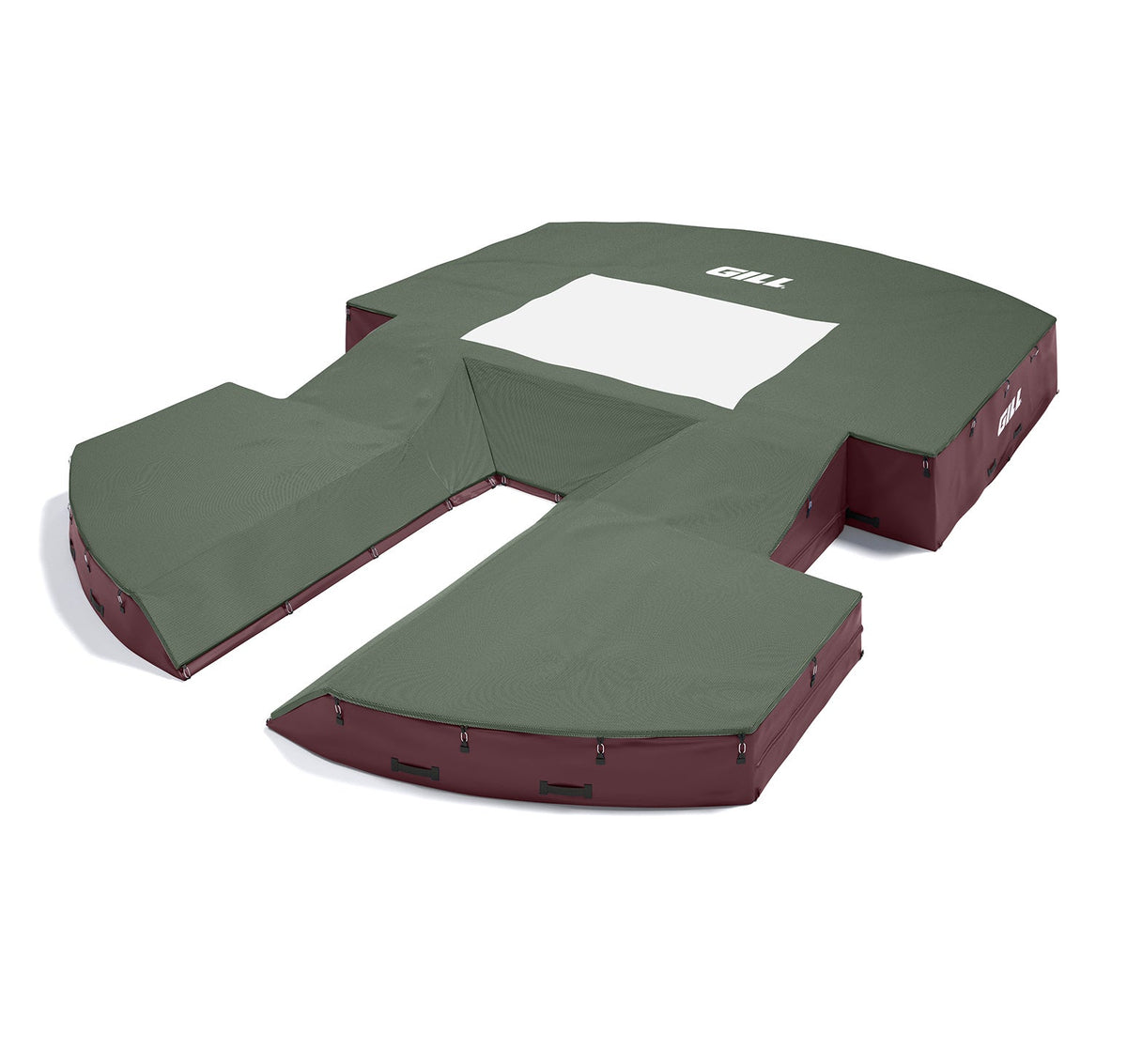 Gill Athletics AGX M4 Pole Vault Landing System (21'6" X 31'2" X 32") Dark Green, Maroon