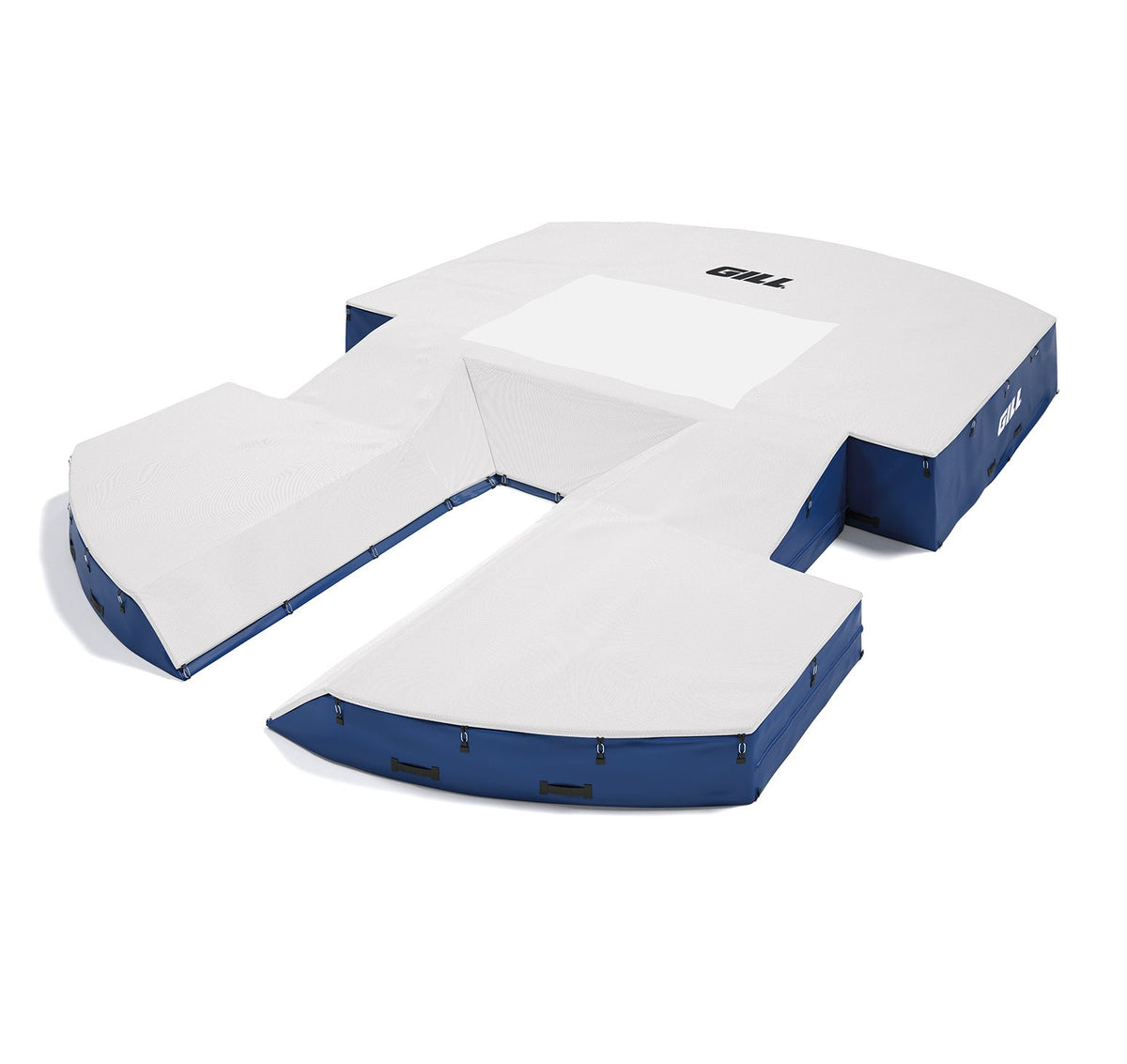 Gill Athletics AGX M4 Pole Vault Landing System (21'6" X 31'2" X 32") White, Royal Blue