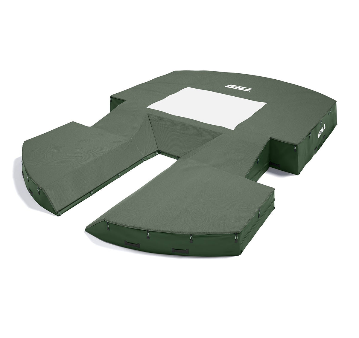Gill Athletics AGX M4 Pole Vault Landing System (21'6" X 31'2" X 32") Dark Green, Dark Green