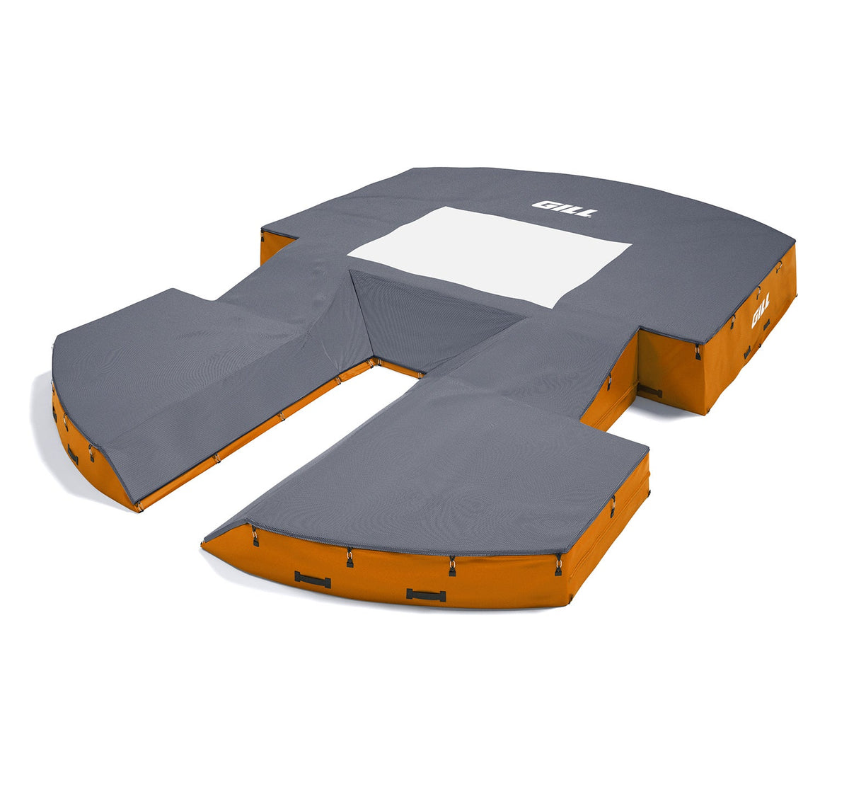 Gill Athletics AGX M4 Pole Vault Landing System (21'6" X 31'2" X 32") Navy Blue, Orange