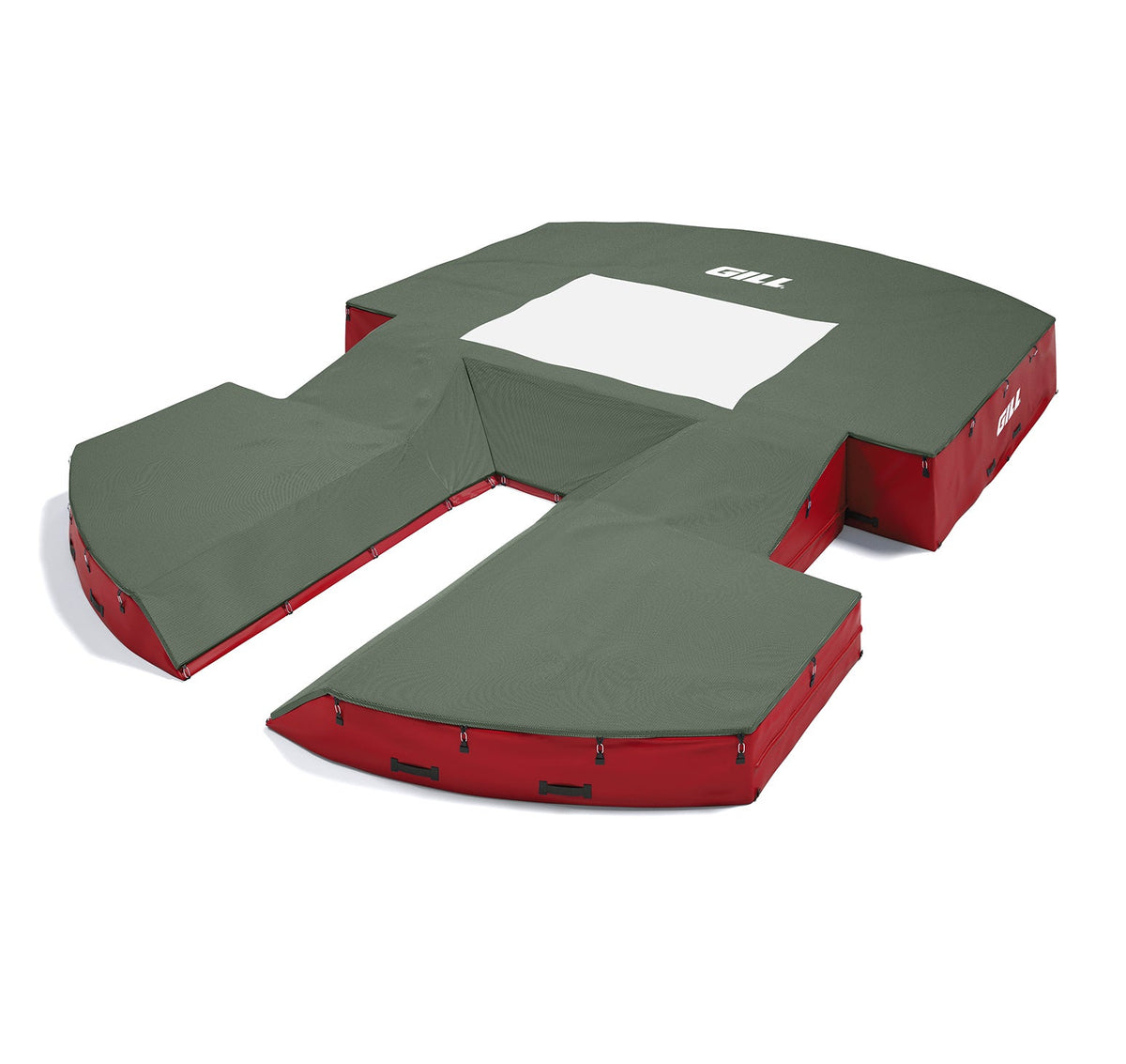 Gill Athletics AGX M4 Pole Vault Landing System (21'6" X 31'2" X 32") Dark Green, Red