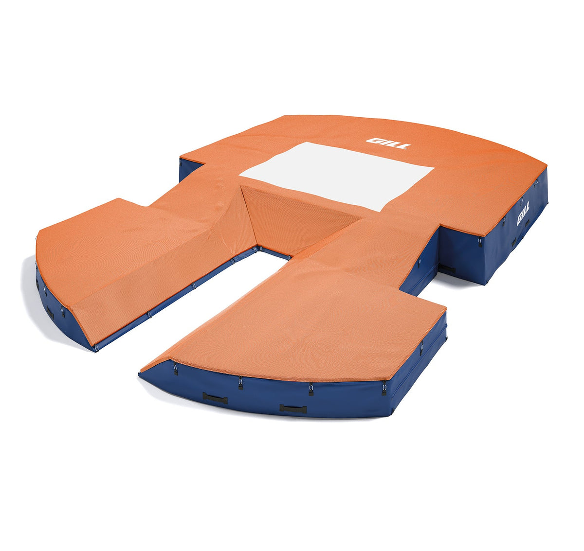 Gill Athletics AGX M4 Pole Vault Landing System (21'6" X 31'2" X 32") Orange, Royal Blue