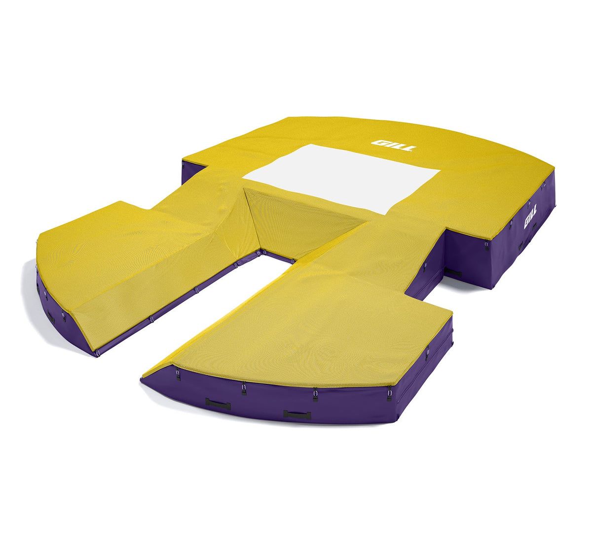 Gill Athletics AGX M4 Pole Vault Landing System (21'6" X 31'2" X 32") Yellow Gold, Purple