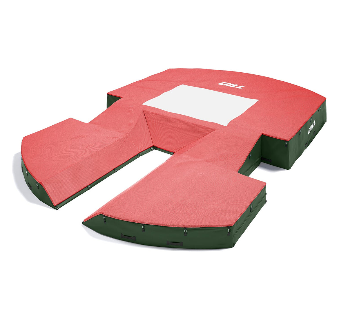 Gill Athletics AGX M4 Pole Vault Landing System (21'6" X 31'2" X 32") Red, Dark Green