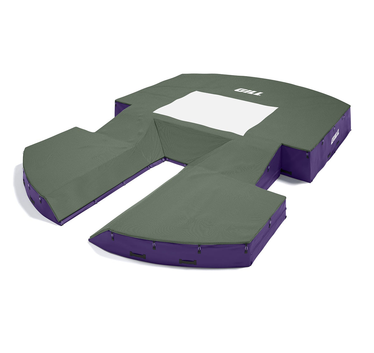 Gill Athletics AGX M4 Pole Vault Landing System (21'6" X 31'2" X 32") Dark Green, Purple