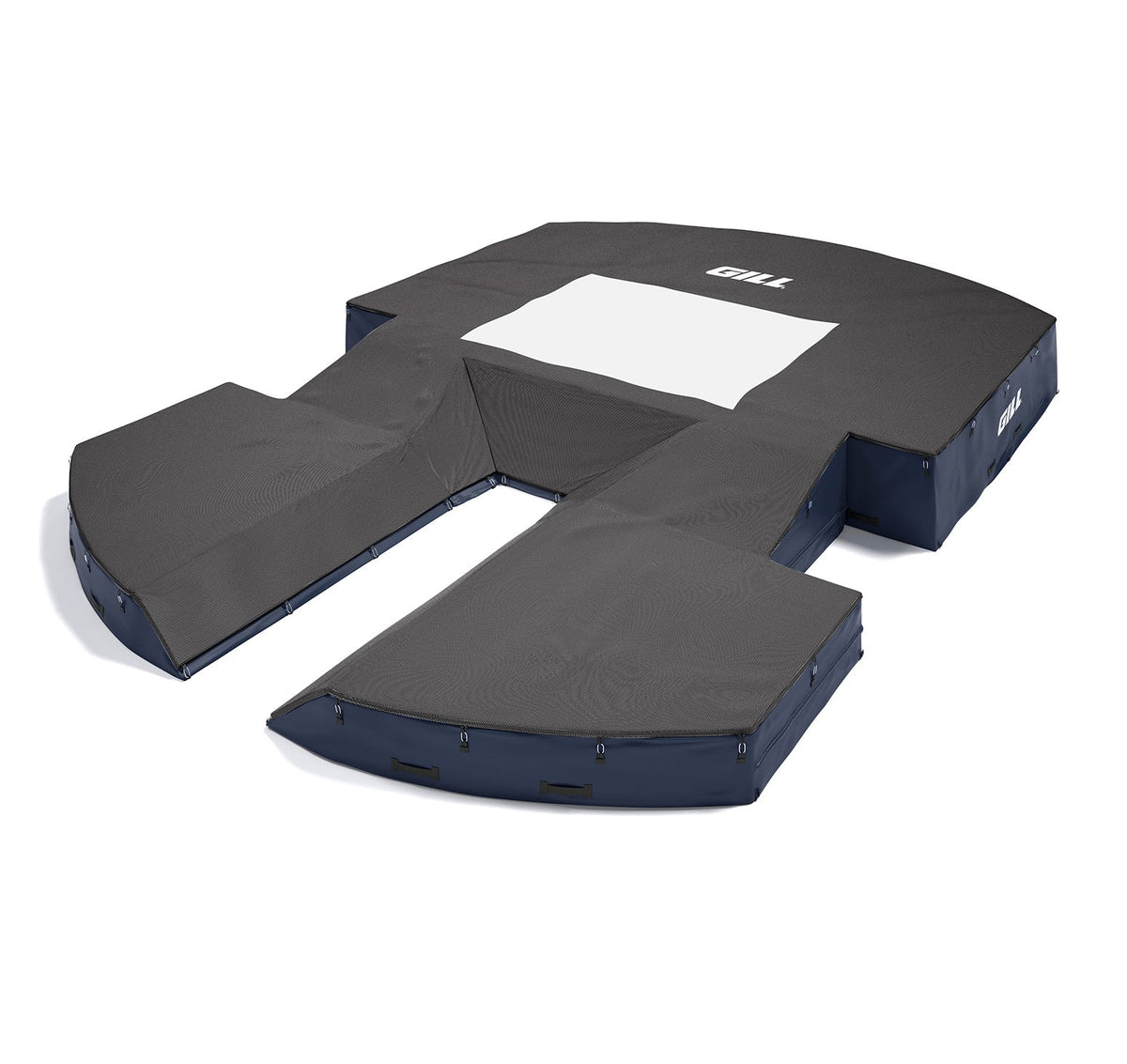 Gill Athletics AGX M4 Pole Vault Landing System (21'6" X 31'2" X 32") Black, Navy Blue