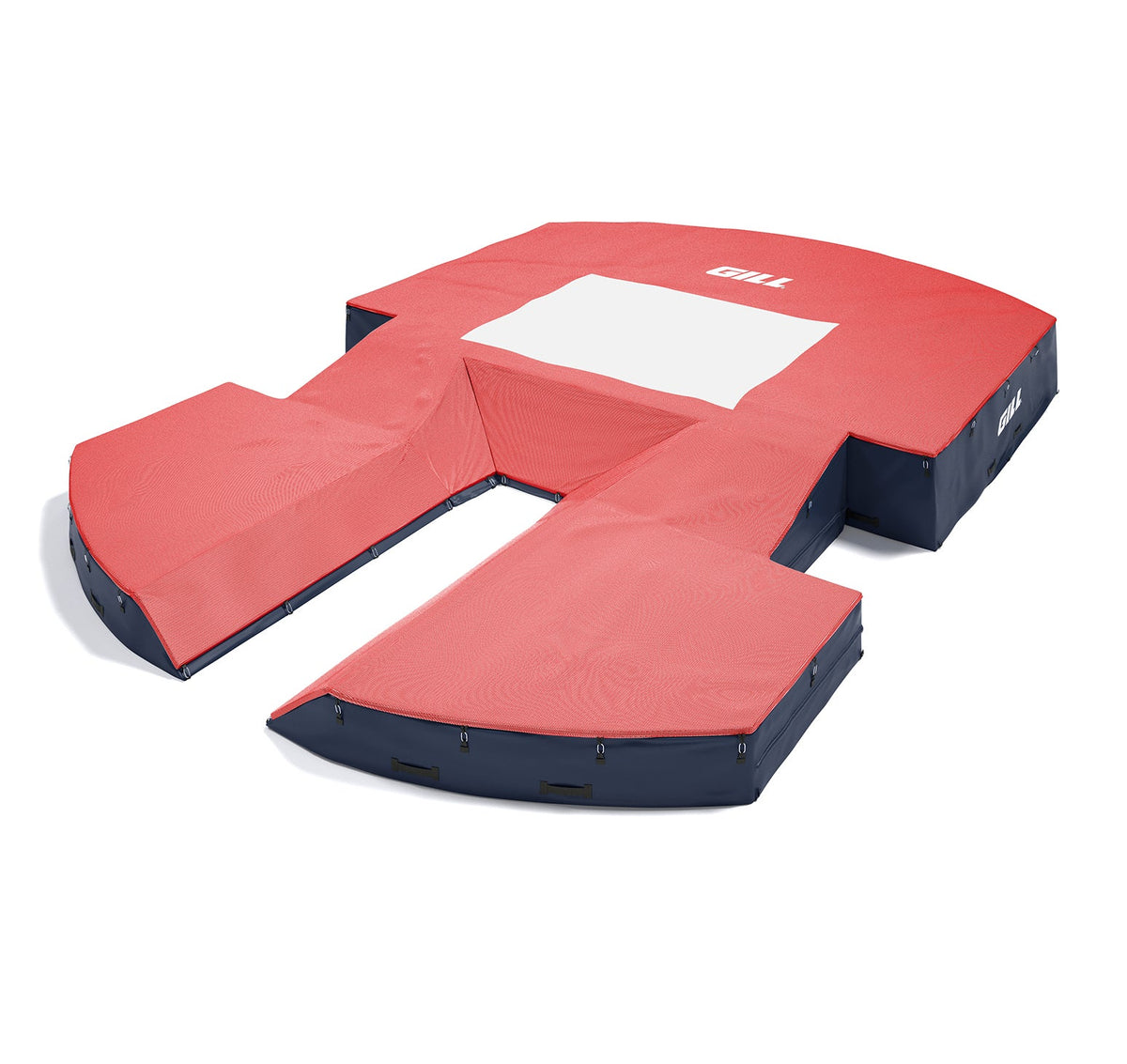 Gill Athletics AGX M4 Pole Vault Landing System (21'6" X 31'2" X 32") Red, Navy Blue